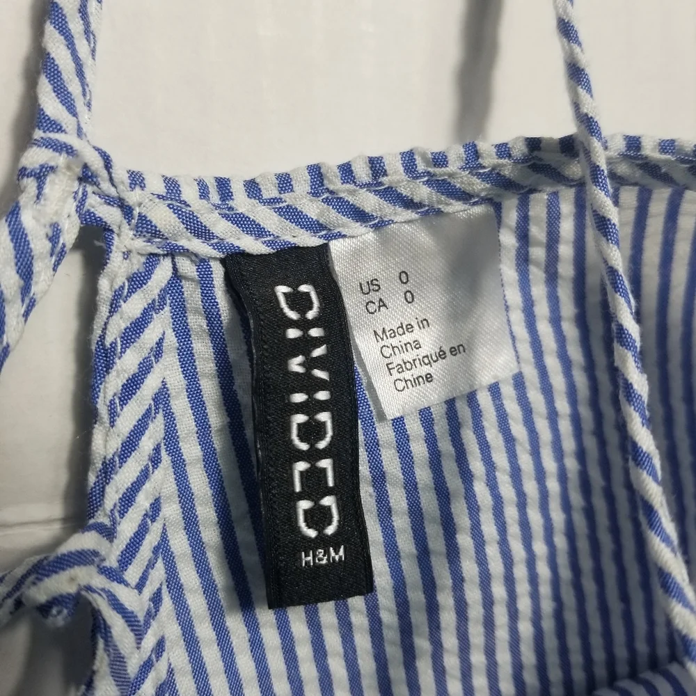 DIVIDED H&M BLUE AND WHITE STRIPED DRESS SIZE 0 - Picture 3 of 15